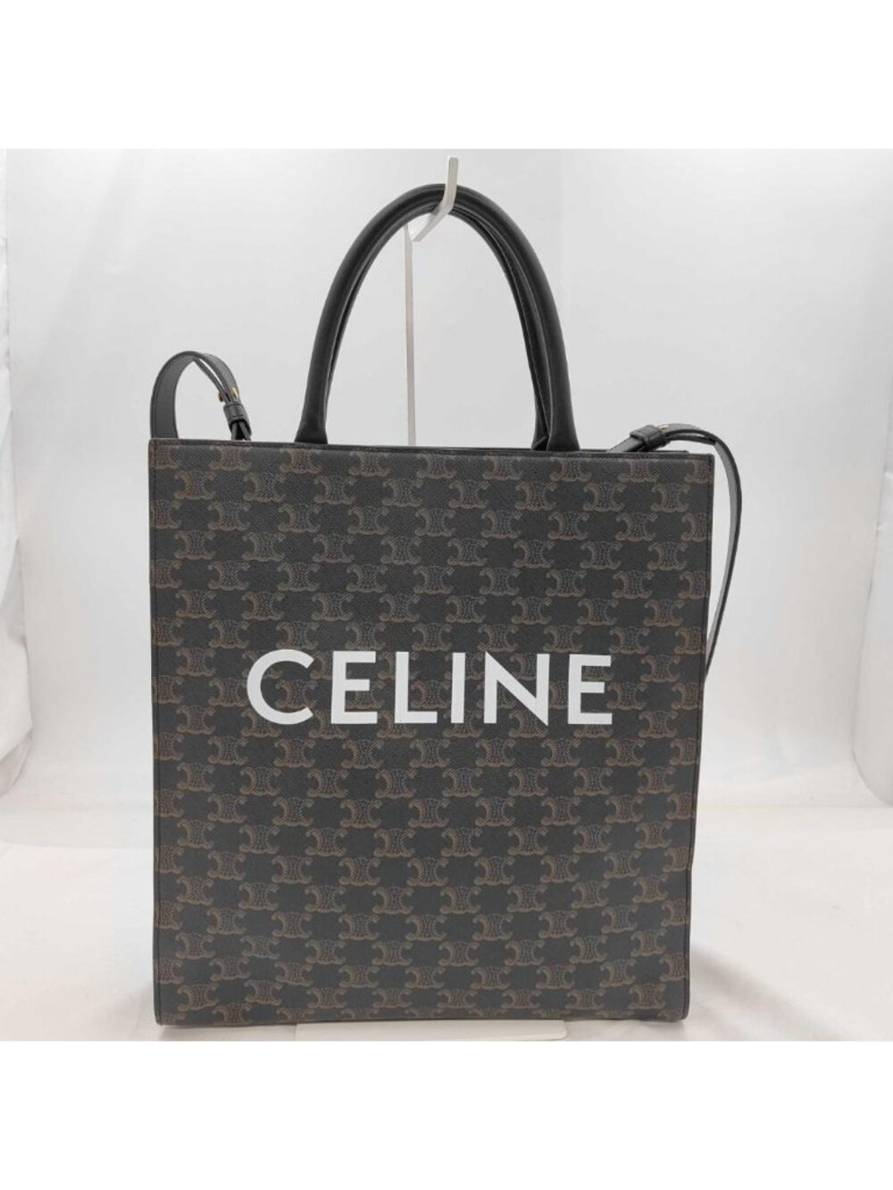 Celine Small Vertical Cabas 2-Way Black Macadam Tote